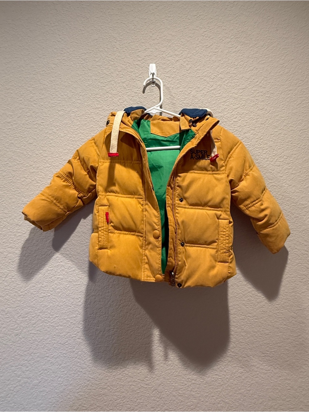 Kids' Mustard Puffer Jacket with Hood